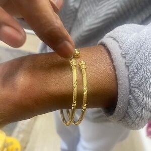 Retro Golden Bangles. Sold in (3)